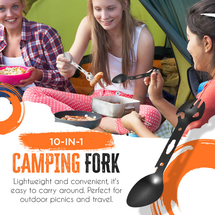 10 In 1 Multifunctional Outdoor Camping Survival Fork